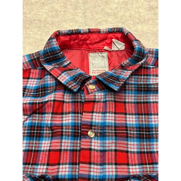 Vintage Outdoor Exchange Red Plaid Flannel Button Down Shirt Men's XL Tall - Picture 4 of 9